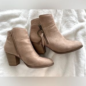 Women’s tan suede ankle boots